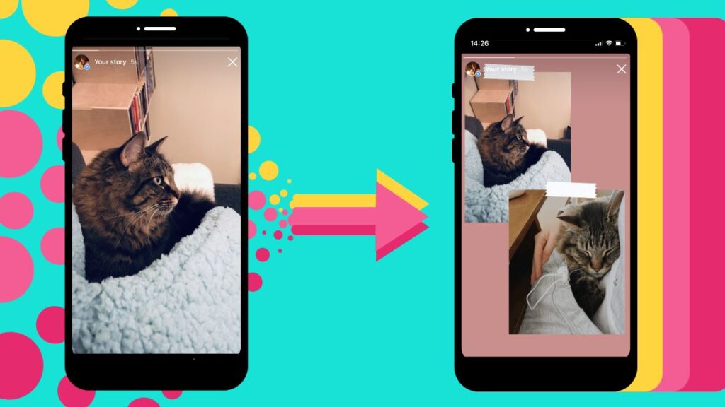 how to put multiple pictures on the instagram story